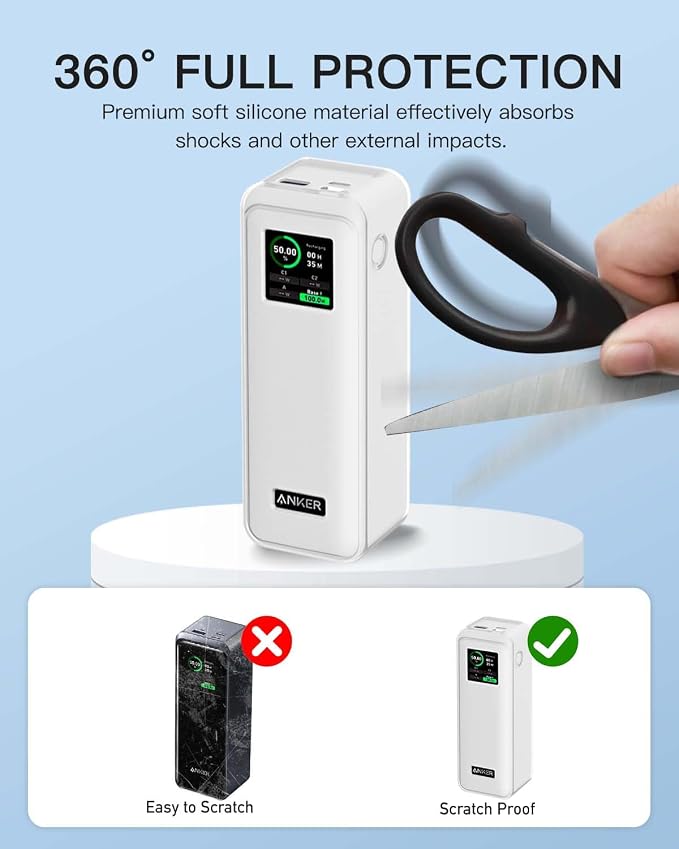 Case Cover for Anker Prime Power Bank 27,650mAh 250W, Full-Body Protective Cover for Anker Prime Power Bank,Drop-Proof,Scratch-Proof,Shock-Proof,Clear