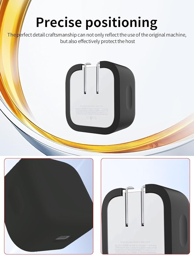 Case for Apple 40W Charger, WUNIAK Soft Silicone Protective Portable Scratch Shock Resistant Shell,Black