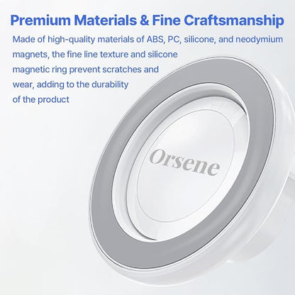for MagSafe Wall Mount Magnetic Phone Holder Includes All Smartphone Compatible Rings (Self-Adhesive), 360 Degree Free Rotation, Shower Mirror,Bathroom,Kitchen (Black)