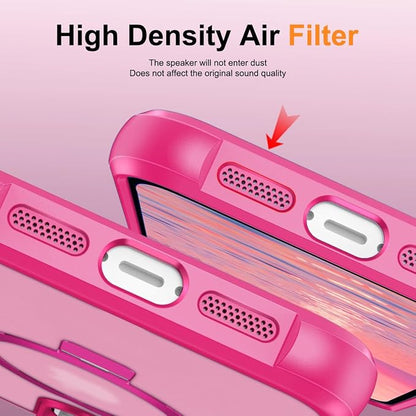 360° Magnetic Swivel Ring for iPhone 13 pro max case, Built-in Metal Stand and Ring Holder, Magsafe Compatible, Military Grade Protection, Shock Resistant - Rose Pink