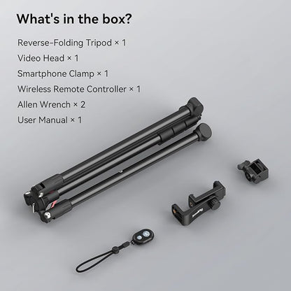SmallRig Phone Tripod with Remote, 67" Tripod for Camera Reverse-Folding, Universal Tripod Stand for Pivo Auto Tracking Holder and Light, for Video, Vlog, Selfie and Live Stream, Encore PT-30 4363