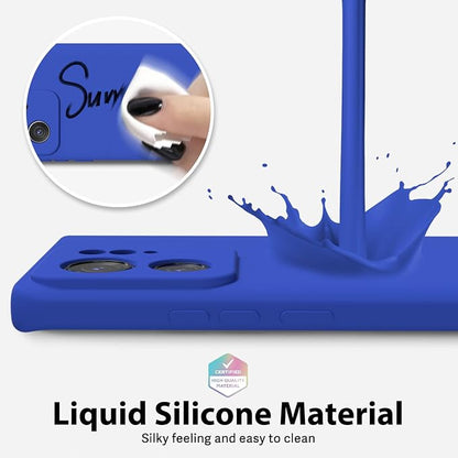 oakxco for Motorola Moto Edge 2023 Phone Case Liquid Silicone, Thin Slim Soft Rubber Gel TPU Plain Protective Simple Cover for Women Girl Cute, Matte Solid Color Aesthetic, Royal Blue