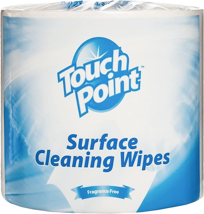 Touch Point Facility Cleaning Wipes - Disposable, Alcohol-Free Pre-Moistened All-Purpose Wipe for Gym, Office, School, Hospital, Restaurant, Hotel, and Airport (900 Wipes/Roll Refill, 8x6)