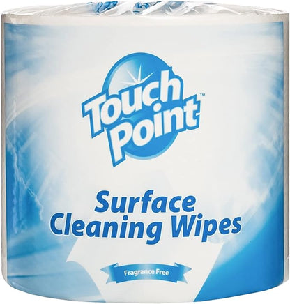 Touch Point Facility Cleaning Wipes - Disposable, Alcohol-Free Pre-Moistened All-Purpose Wipe for Gym, Office, School, Hospital, Restaurant, Hotel, and Airport (900 Wipes/Roll Refill, 8x6)
