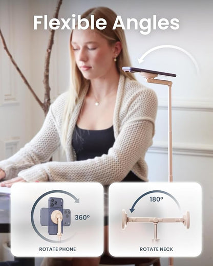 KraftGeek Magnetic Phone Tripod for iPhone MagSafe – 66'' Auto-Open Selfie Stick with Remote, Cell Phone Tripod Stand for Video Recording, Vlogging & TikTok (Ombré Peach)