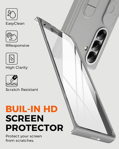 NINKI Finger Strap for Samsung Galaxy Z Fold 8 Ultra Phone Case with Screen Protector & Band,Kick Stand for Samsung Z Fold 8 Ultra Case with Handle,Thin Hinge Protection for Z Fold 8 Ultra Covers Gray