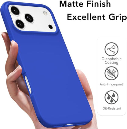for iPhone 17 Pro Max Case Silicone Compatible with Magsafe Case, Ultra Slim Thin Magnetic Phone Cases Mag Safe, Cute Soft Rubber Gel Matte Plain Wireless Charging Cover for Women, Royal Blue