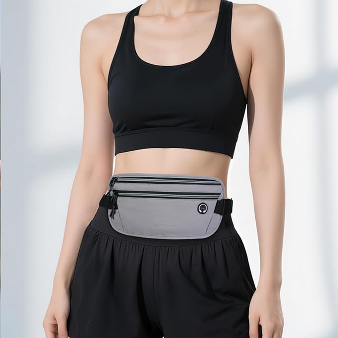 Slim Running Belt for Women Men Runners Fanny Packs With Phone Holder Hidden Pockets Exercise Waist Bag for Marathon Workout