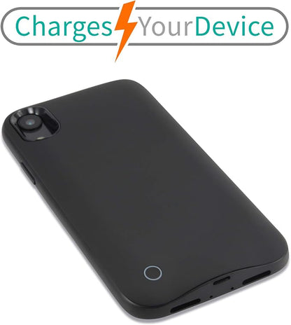 BoxWave Battery Compatible with Apple iPhone XR - RocketPack Slim Edition, Ultra Slim, High Capacity Battery Cover - Jet Black