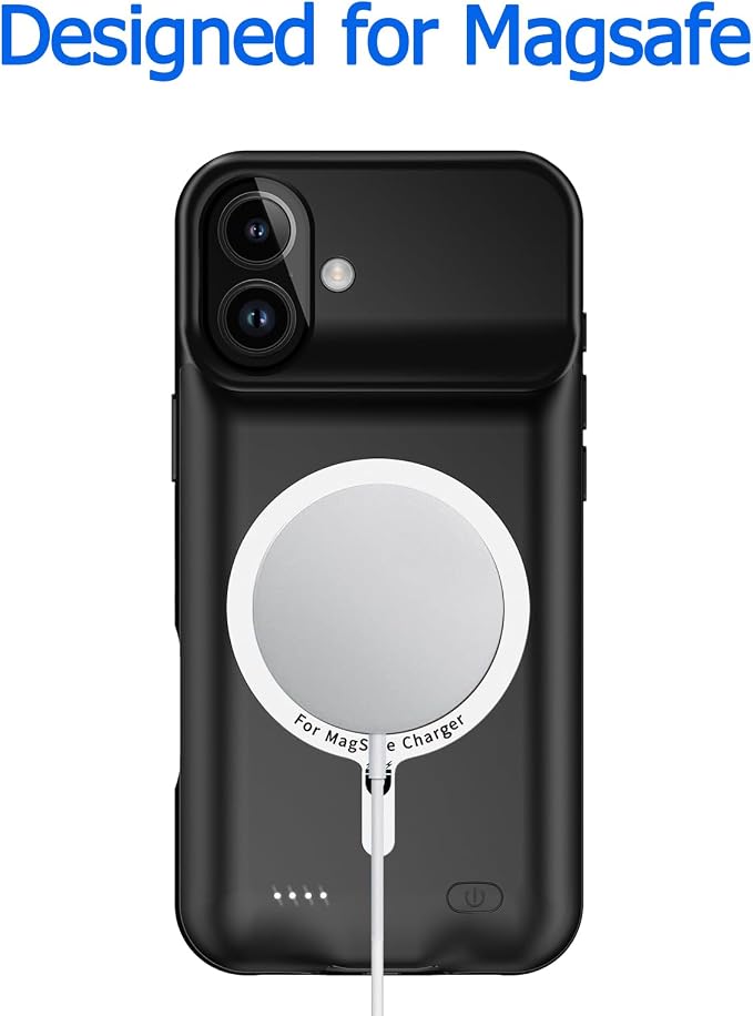 Battery Case for iPhone 17, Upgraded 10000mAh Protective Charging Case with Wireless Charging Compatible with iPhone 17 (6.3 inch) Rechargeable Extended Battery Pack Charger Case with Carplay (Black)