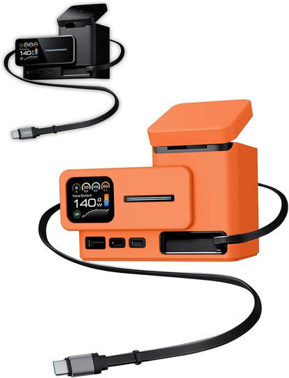 Silicone Protective Case Compatible with CUKTECH 15 Super Power Station 140W, Full-Body Protective Cover with Precise Cutouts, Shockproof & Scratch-Resistant Sleeve (Orange)