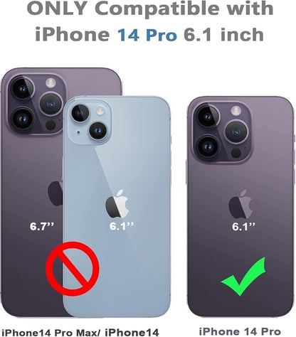 Design for iPhone 14 Pro Waterproof Case, Full Body Shockproof Dust Proof Phone Case Cover with Screen Protector - Black
