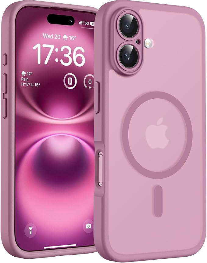 TOCOL for Phone 16 Case, Compatible with Magsafe Charger, Full Camera Protection, Drop Protection, Translucent Matte Phone Case for iPhone 16 6.1 inch (Lilac Purple)