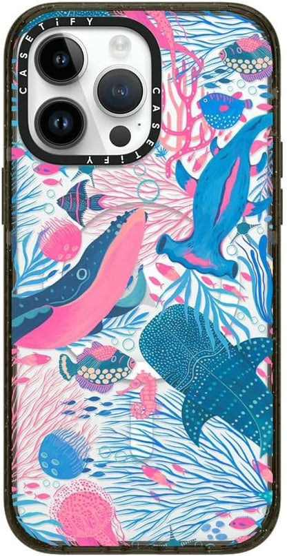 CASETiFY Impact iPhone 14 Pro Max Case [4X Military Grade Drop Tested / 8.2ft Drop Protection/Compatible with Magsafe] - Under The Sea - Clear Black