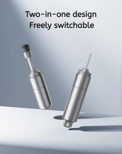 Mobile Phone SIM Card Removal Tool, Earphone Cleaning Kit, Premium Keychain, Bluetooth Headset Cleaner (Silver, 1-Pack)