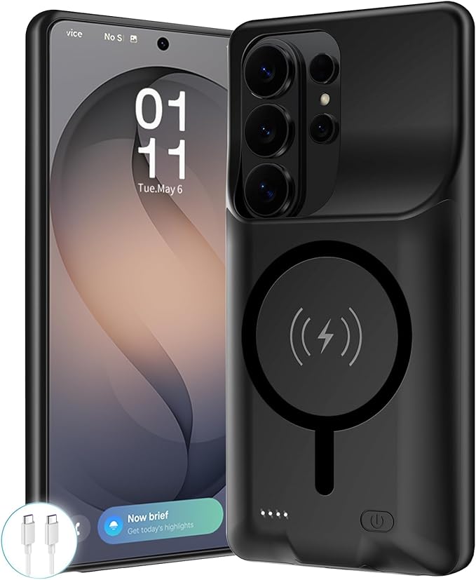 Battery Case for Galaxy S26 Ultra, Upgraded 12000mAh Portable Protective Wireless Charging Case Compatible with Galaxy S26 Ultra 5G (6.9 inch) Rechargeable Extended Battery Pack Charger Case (Black)