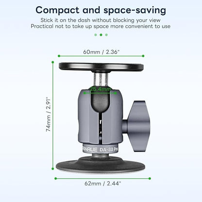 FANAUE SC-03T Magnetic Car Mount Compatible with RAM Mounts B Size 1" Ball Head and Motorcycle Phone Mount, Magnetic Car Phone Holder Can Install on Car Accessories Dashboard for 4.7-7.5" Smartphone.