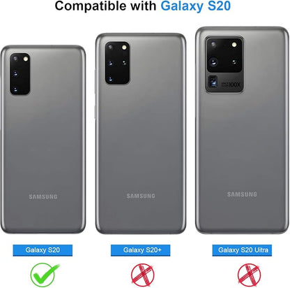 Lanhiem for Samsung Galaxy S20 Case (Not for Plus or Ultra), IP68 Waterproof Dustproof Case with Built-in Screen Protector, Heavy Duty Full Body Protective Cover for Galaxy S20 5G, Black/Clear