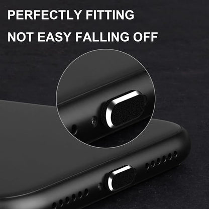 Dust Plug for iPhone, Compatible with iPhone and AirPods, Lightning Port Plug Protector Charging Port Anti Dust Cover Includes Speaker Cover (Black)
