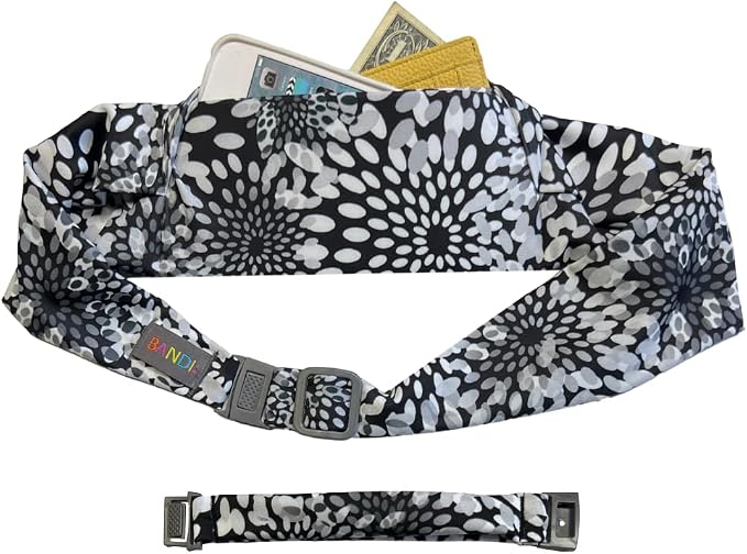 BANDI Plus Size Fanny Pack for Women - Travel-Ready Pocket Belt with Secure Hidden Money & Running Belt for Phone, Passport, Keys, & Medical Devices, Adjustable Fit, Comfortable (Moonflower)