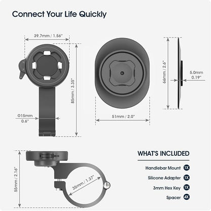 CQ Bike Phone Holder, Motorcycle Phone Mount, Universal Quick Lock/Release Out Front Bike Cell Phone Holder for Bike MTB Mountain Road Biycle, EBike, Scooter,Moto Handlebar