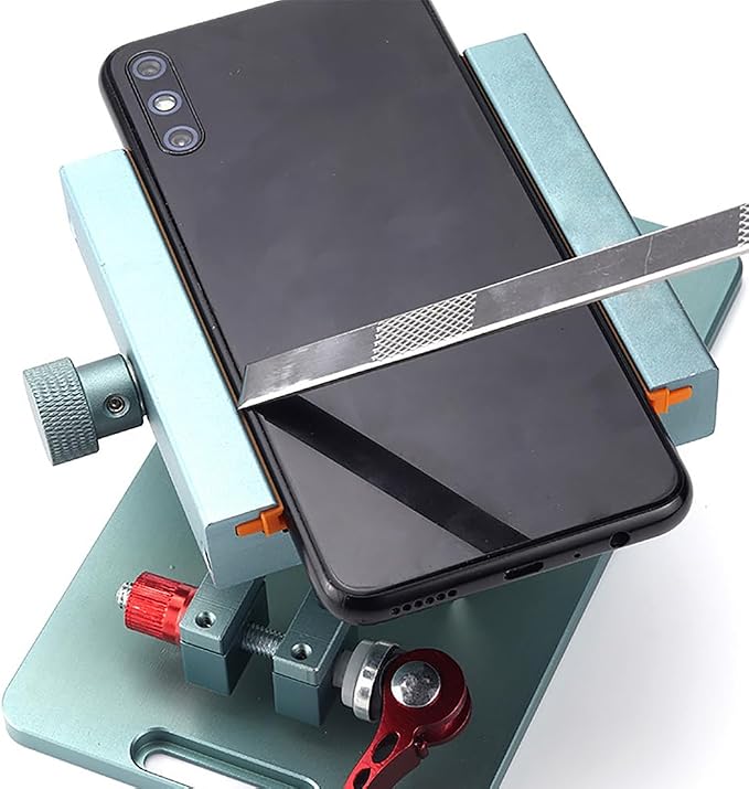 SaiDian 1Pcs Phone Back Cover Glass Demolition Clamp Lockable 360° Rotary Clamp Back Rear Camera Glass Frame Removal Repair Tool for Phone Tablet Repair Fixture Holder Tool