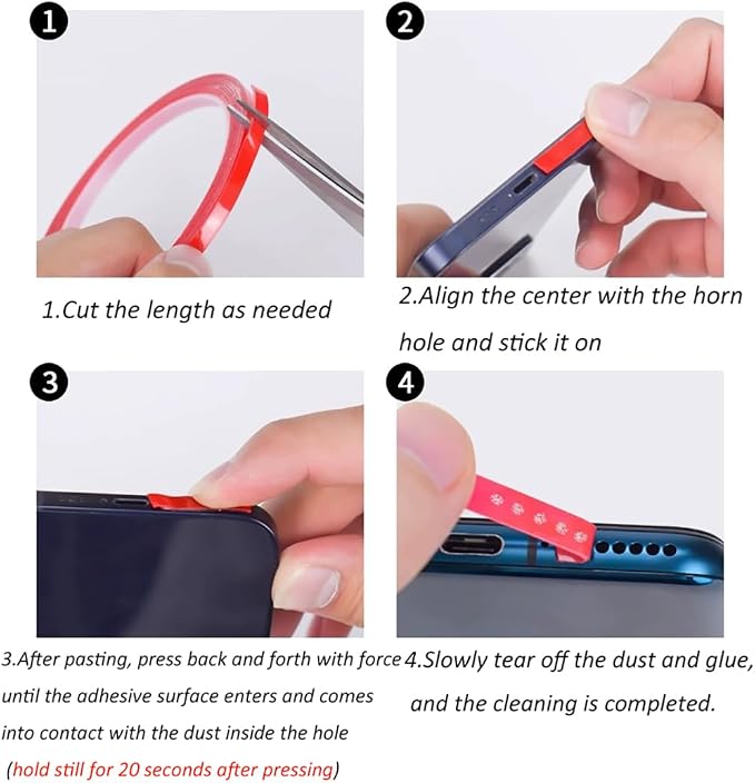 Cell Phone Cleaning Kit Accessories,Cleaning Stickers Dust Remover Compatible with Airpods, Samsung, iPad, Pixel,iPhone Cleaner Tape for Phone Speaker and Receiver