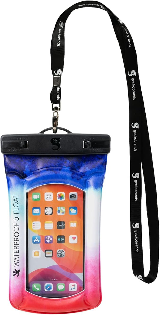 geckobrands Float Phone Dry Bag - Waterproof & Floating Phone Pouch – Fits Most iPhone and Samsung Galaxy Models