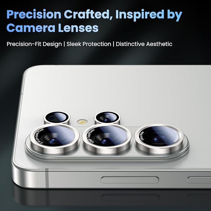 Uyiton for Samsung Galaxy S26 Ultra Camera Lens Protector - [Case-Friendly][Not Easy to Break][Ultra-Thin] Military-Grade Tempered Glass with Aluminum Metal Rear Camera Screen Cover - Grey