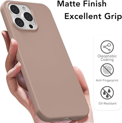 for iPhone 13 Pro Max Case Silicone Compatible with Magsafe Case, Ultra Slim Thin Magnetic Phone Cases Mag Safe, Cute Soft Rubber Gel TPU Matte Plain Wireless Charging Cover for Women, Brown