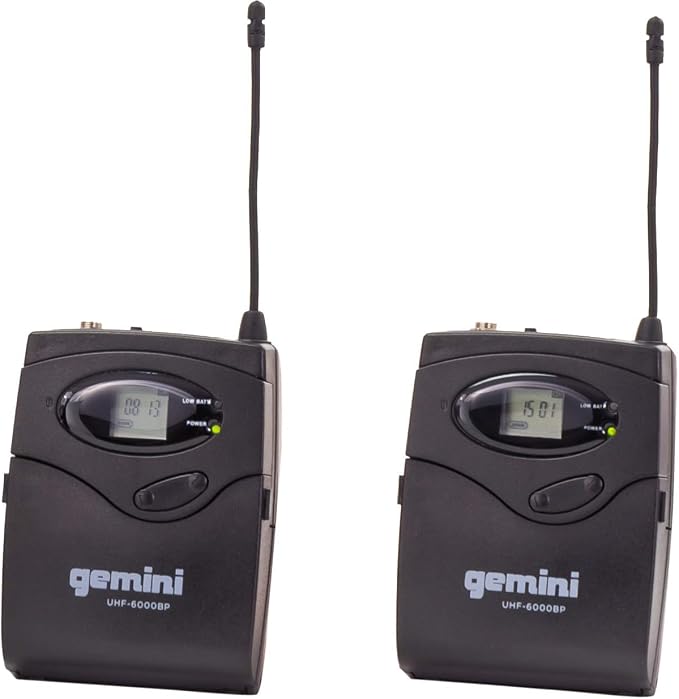 Gemini Sound UHF-6200HL Wireless Mic System – UHF Receiver with 256 Selectable Frequencies, Dual Headset & Lavalier Mics, 240ft Range, LCD Display, Noise-Free Audio for Performers & Instructors