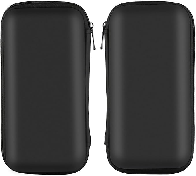iMangoo Travel Essential Electronics Organizer Pouch Charger Case, Shockproof Dual Zipper Power Bank Cables Tech Accessories Purse, Men & Women Travel Must Have Storage Bag, 6.5x3.2x1 inch Black