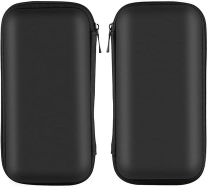 iMangoo Travel Essential Electronics Organizer Pouch Charger Case, Shockproof Dual Zipper Power Bank Cables Tech Accessories Purse, Men & Women Travel Must Have Storage Bag, 6.5x3.2x1 inch Black