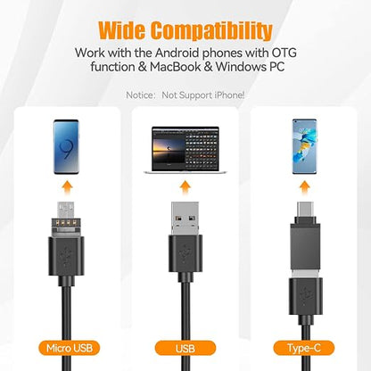 5MP Auto-Focus Endoscope, Teslong 3rd Generation USB Borescope with 5.0 Megapixel Inspection Camera, 16.5ft Waterproof Semi-Rigid Cable & Adjustable Led Lights Probe for Android Phone Windows MacBook