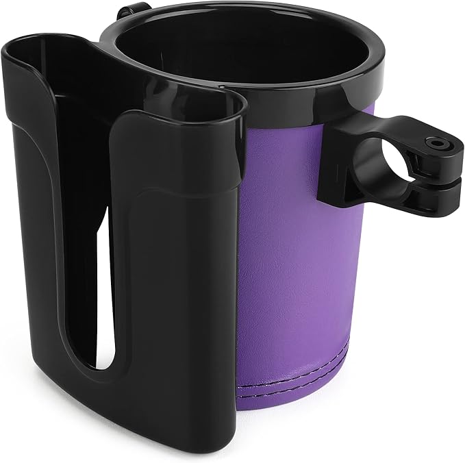Accmor 3-in-1 Bike Cup Holder with Cell Phone Keys Holder, Bike Water Bottle Holders, Universal Bar Drink Cup Can Holder for Bicycles, Motorcycles, Scooters, Black Purple