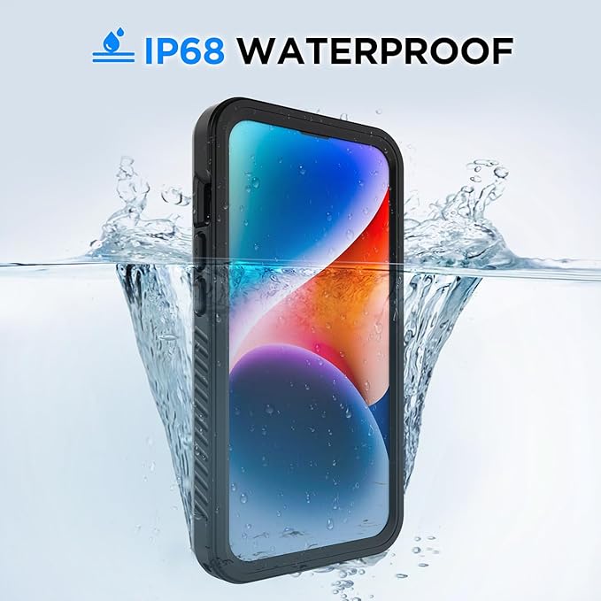 Lanenas for iPhone 14 Case, for iPhone 14 Waterproof Case with Built-in Screen Protector, Full Body Dustproof Shockproof Heavy Duty Tough Rugged Phone Protective Cover 6.1inch Black
