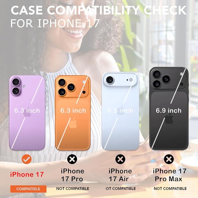 uCOLOR for iPhone 17 Wallet Case with Card Holder PU Leather RFID Blocking Design iPhone 17 flip case for Women Men Magnetic Clasp Kickstand Design 6.3 inch (Amethyst Dreams)