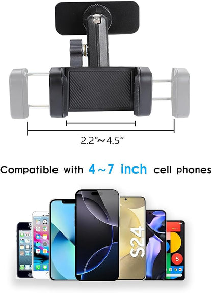 Gym Magnetic Phone Holder ，360 Degree Adjustable Fitness Phone Stand for Smartphones 4.7 to 7 Inches ，Super Magnetic Base Perfect for Workouts and Home Use