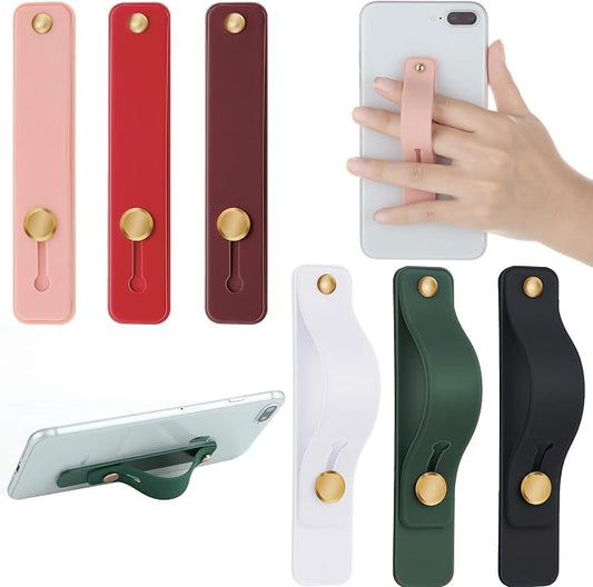 Weewooday 6 Pieces Phone Grip Holder Cell Phone Grip Strap Telescopic Finger Strap Stand Universal Finger Kickstand for Most Smartphones(Vintage Colors)