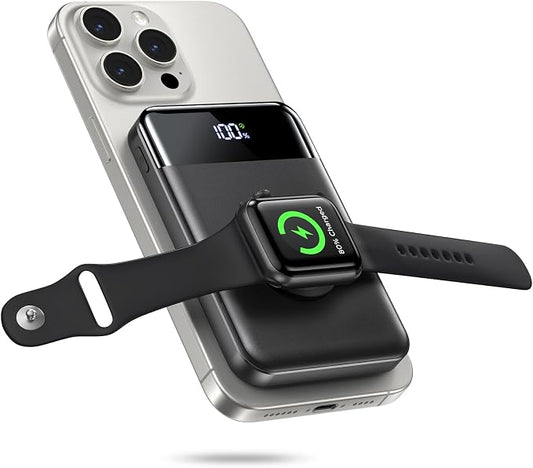 for Magsafe Portable Charger, 10000mAh 22.5W Power Bank for iPhone 17/16/15/14/13/12, Travel Essentials USB-C Wireless Magnetic Battery Pack Fast Charging for Apple Watch Ultra/11/10/9/8/7/6/SE