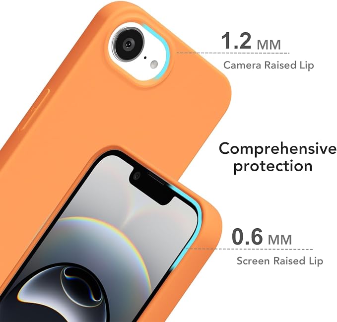 for iPhone 17e 16e Case Silicone Compatible with Magsafe Case, Ultra Slim Thin Magnetic Phone Cases Mag Safe, Cute Soft Rubber Gel TPU Matte Plain Wireless Charging Cover for Women, Neon Orange