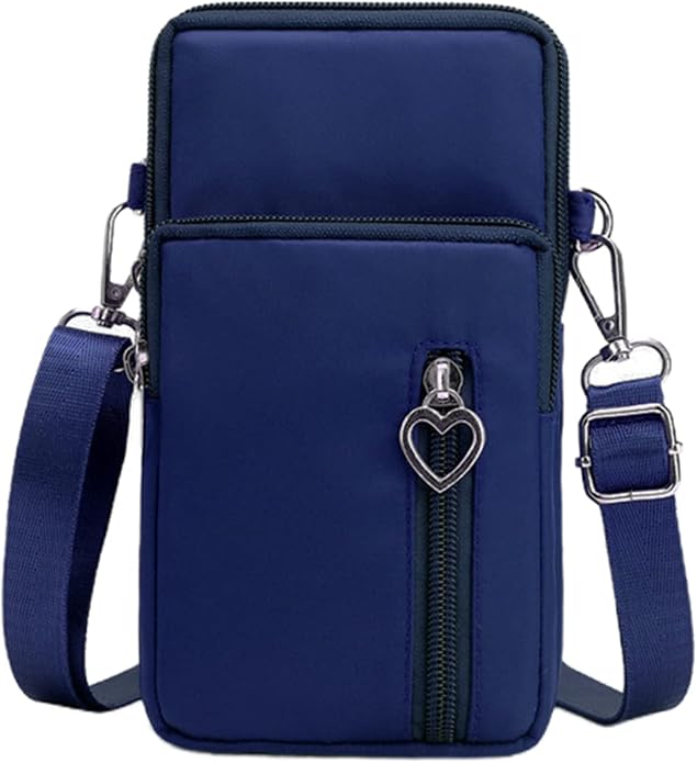JUMISEE 3-Layers Crossbody Bag Cellphone Pouch Armband Wallet Nylon Smartphone Purse