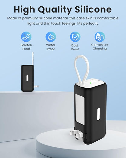 Silicone Case for TORRAS EasyGo 3-in-1 Portable Charger Power Bank,Full-Body Protective Cover for TORRAS Power Bank PB17,Precise Port Cutouts (Case Only) Black