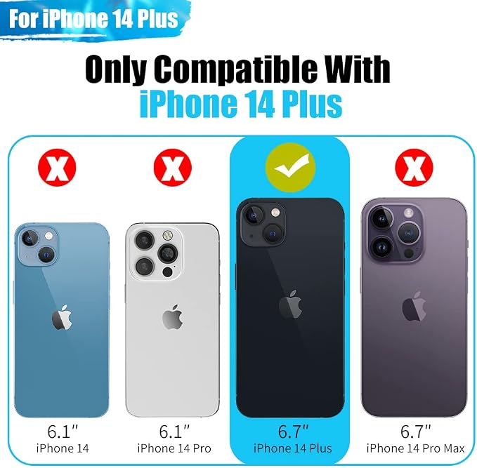 Sitong Battery Case for iPhone 14 Plus, 6000mAh Rechargeable Extended Battery Charging/Charger Case, Add 100% Extra Juice (6.7 Inches) Black