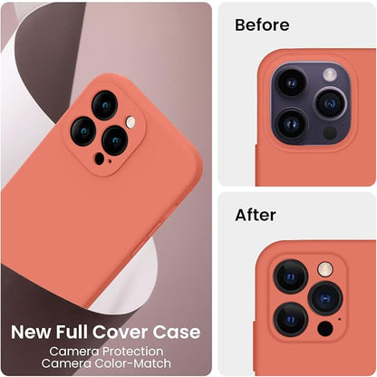 FireNova Designed for iPhone 14 Pro Max Case, Silicone Upgraded [Camera Protection] Case, Soft Anti-Scratch Microfiber Lining Inside, 6.7 inch, Pink Pomelo