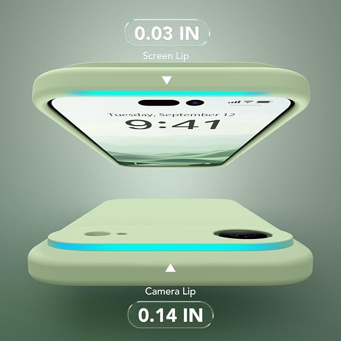Magnetic for iPhone Air Case, Compatible with MagSafe, [Full Camera Protection][Screen Protector] Silicone Shockproof Protective Phone Case for iPhone 17 Air 6.5", Matcha