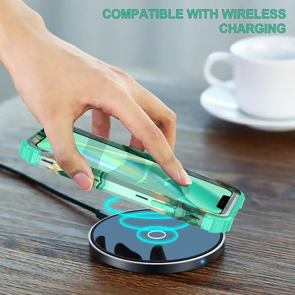 Hocase for iPhone 14 Plus Case, Heavy Duty Shockproof Protection Soft Silicone Rubber+Hard Plastic Bumpers Hybrid Protective Case for iPhone 14 Plus 6.7" 2022 - Mint Green