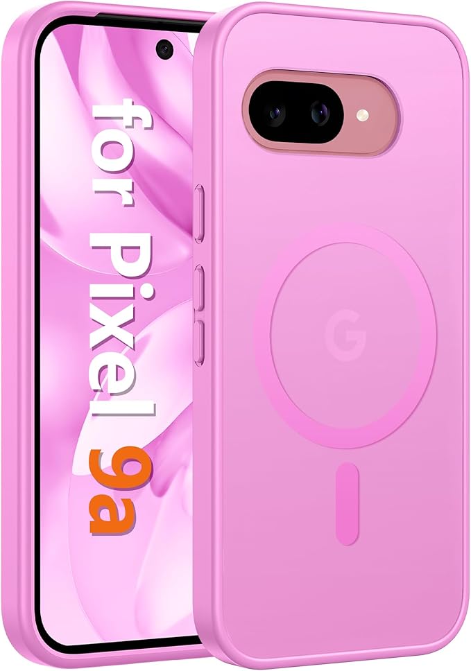 FNTCASE for Google Pixel 9a Case: [Compatible with Magsafe] Translucent Matte Magnetic Phone Cover - Military Grade Drop Protection - Shockproof Protective Cases for Pixel 9A (Pink)