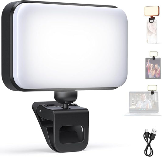 NEEWER Entry Level Version LED Selfie Light, Plastic Clip on Phone Fill Lighting for iPhone, 66 LEDs CRI92 Portable for Computer Laptop Webcam Zoom Video Conference Makeup Recording Streaming, N6