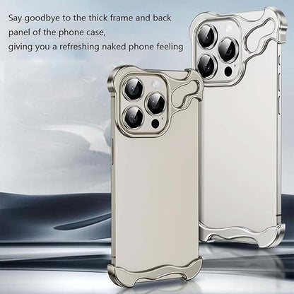 Alloy Armor Bumper Case for iPhone, Minimalist Unique Titanium Alloyarmor Premium Frameless Case, for iPhone 16/15/14/13/12 Promax (16pro,Purple)